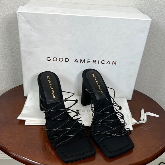 Good American Black Neoprene Caged Mule Size 5 - Picture 2 of 9